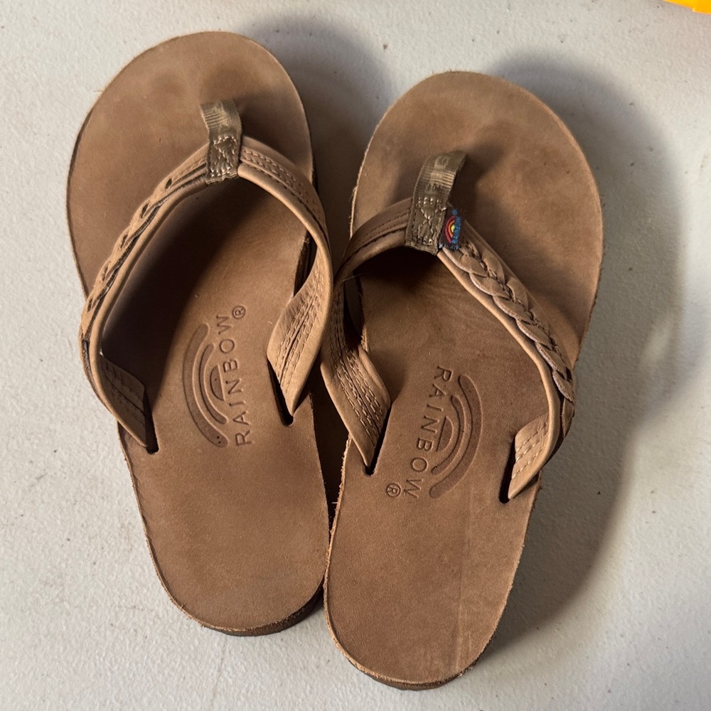 Rainbow Tan Braided Flip-Flops - Picture 5 of 5